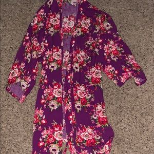 Purple floral robe